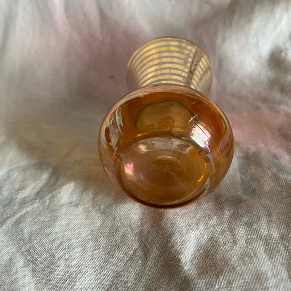 MCM decanter and small glass or bud vase. Beautiful gold and pink.  Compliment - Picture 8 of 10